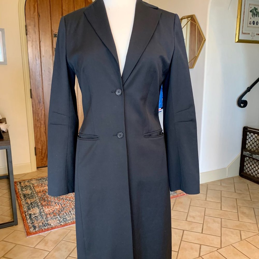BCBGMaxAzria Black Mid-Length Coat Blazer